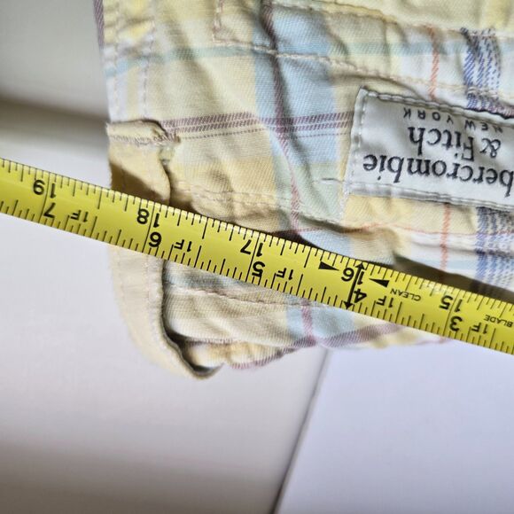 Abercrombie & Fitch Men’s Shorts Plaid Heavy Button Fly Cargo Shorts Size 34 - Picture 6 of 8